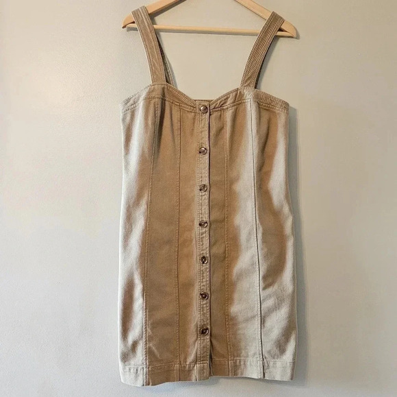 Banana Republic Casual Khaki Denim Button Down Sleeveless Mini Dress Size 10. - Picture 4 of 16